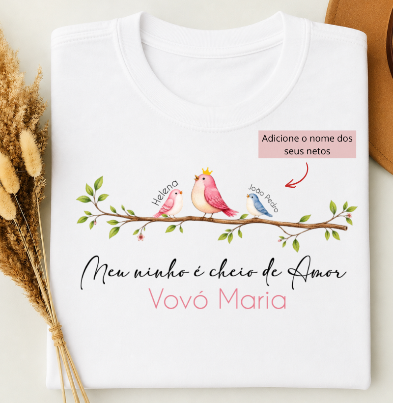 Camiseta Personalizada Meu ninho de amor