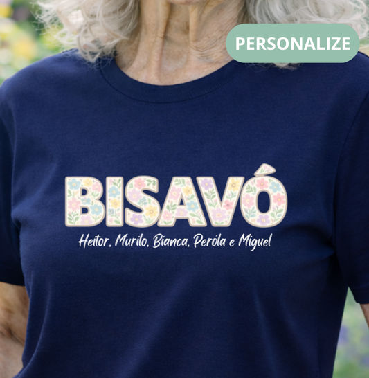 Camiseta Personalizada - Vovó/ Bisavó Floral