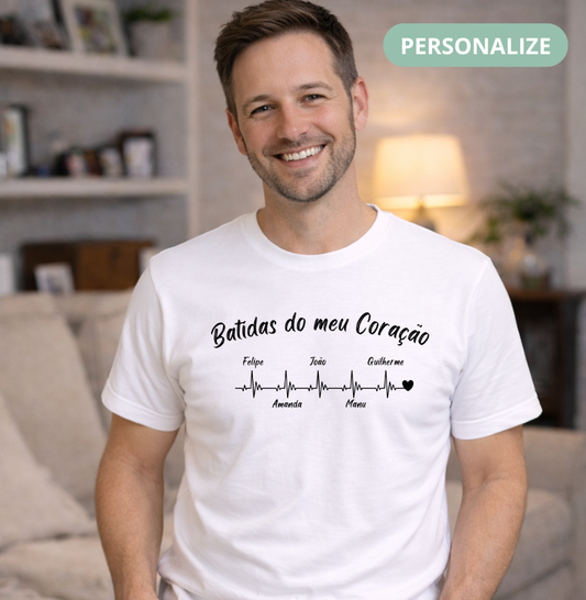 Camiseta Personalizada Batidas do meu coração