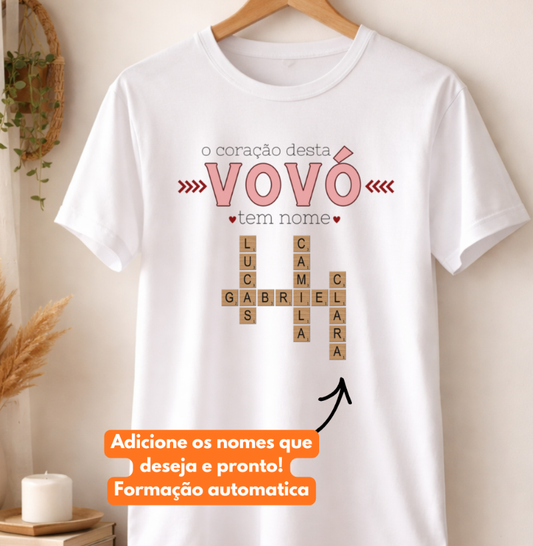 Camiseta Personalizada o coração tem nome