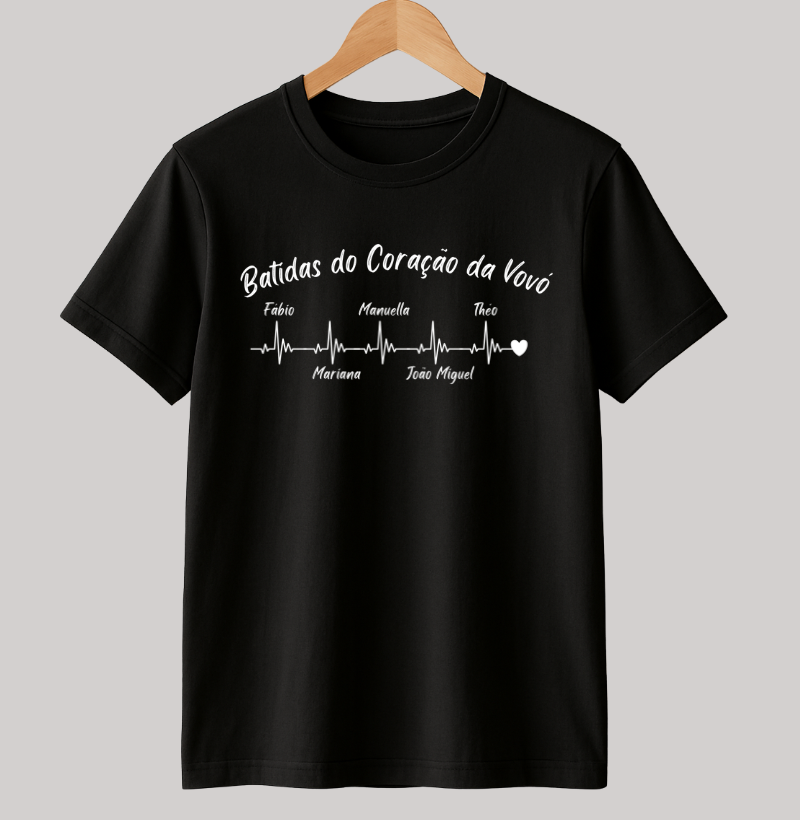 Camiseta Personalizada - Batidas do Coração da Vovó