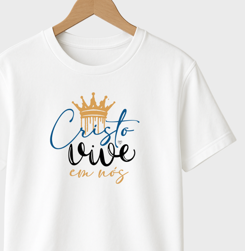 Camiseta Infantil Cristo vive em nós