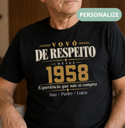 Camiseta Personalizada Vovô de respeito