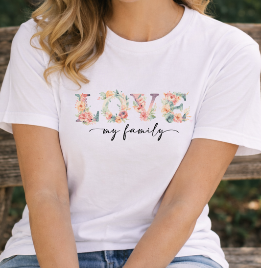 Camiseta Love Floral My Family