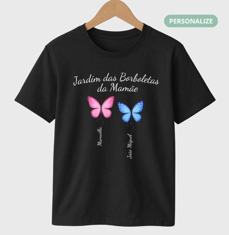 Camiseta Personalizada - Jardim das Borboletas