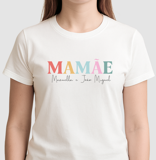 Camiseta Personalizada Mamãe colorida
