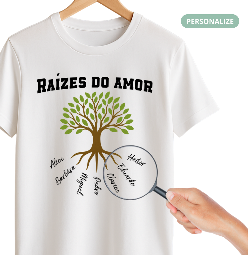 Camiseta Personalizada - RaĆzes do Amor