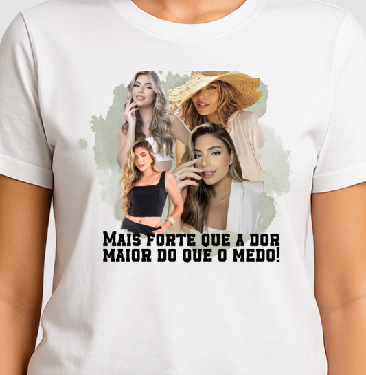 Camiseta Bootleg Personalizada Mais Forte que a dor