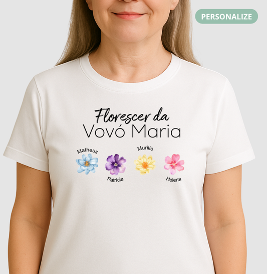 Camiseta Personalizada Florescer da Vovó
