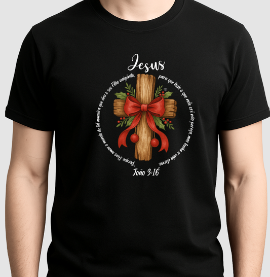 Camiseta natal Deus amou o mundo