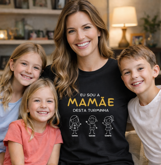 Camiseta Personalizada Eu sou a Mamãe desta turminha