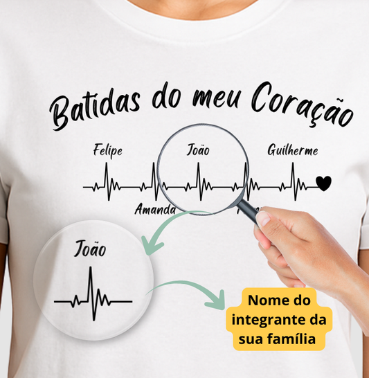 Camiseta Personalizada Batidas do meu coração