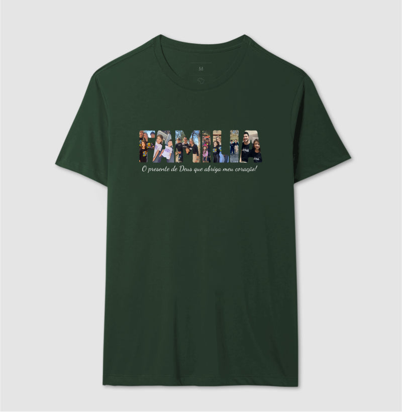 Camiseta - Família Letras com Fotos