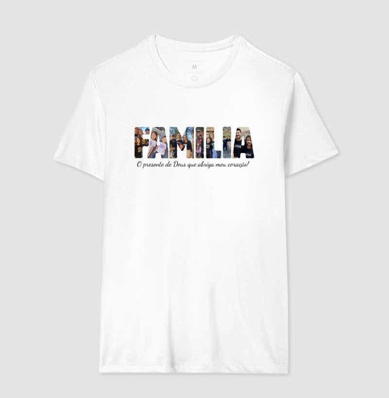 Camiseta - Família Letras com Fotos