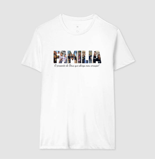 Camiseta Família Letras com Fotos