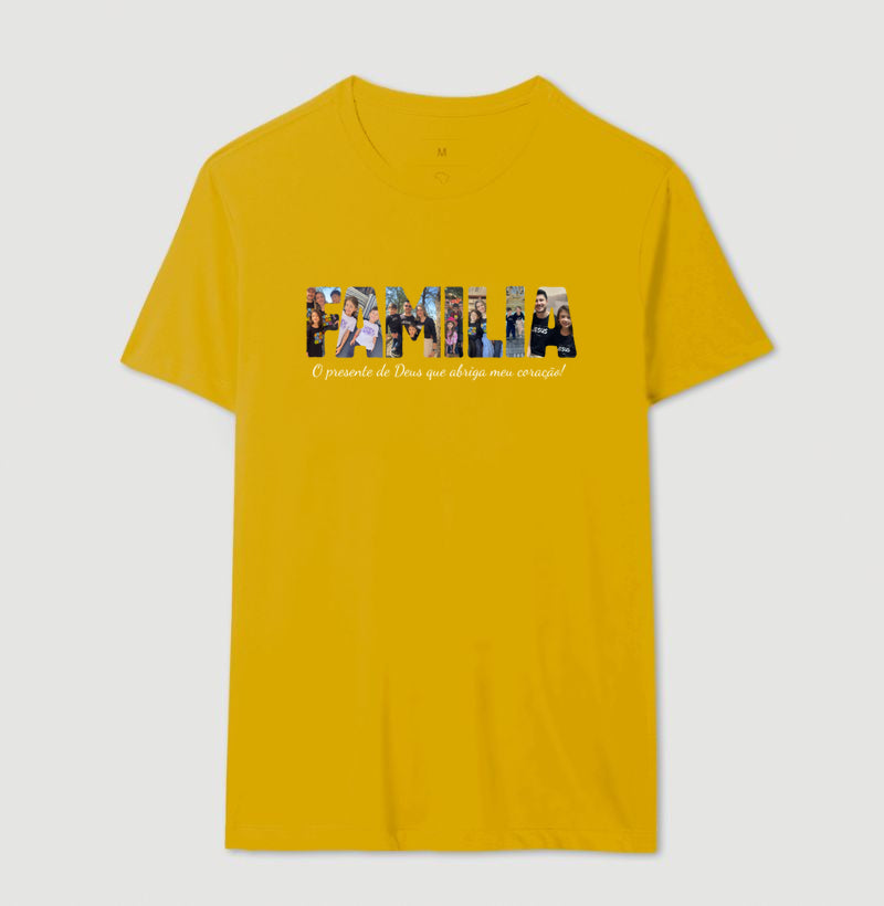 Camiseta - Família Letras com Fotos