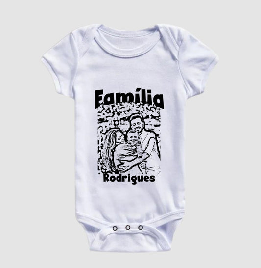 Body Infantil Personalizado Retrato Família