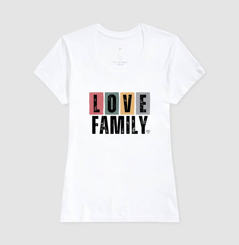 Camiseta - Love Family colorida