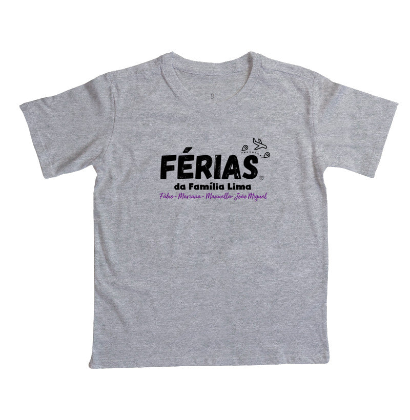 Camiseta Personalizada Infantil - Férias em Família
