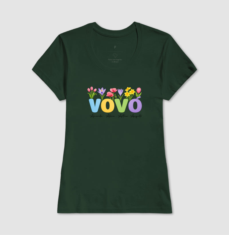 Camiseta Personalizada Vovó com Flores
