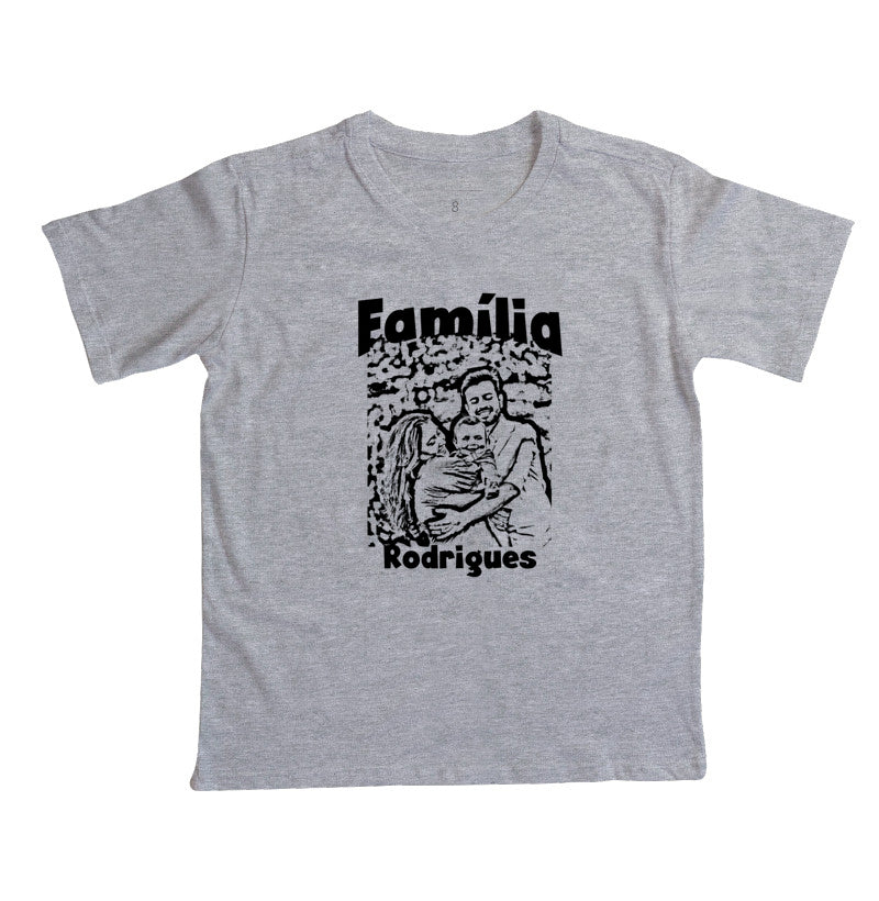 Camiseta Infantil Personalizada Retrato Família