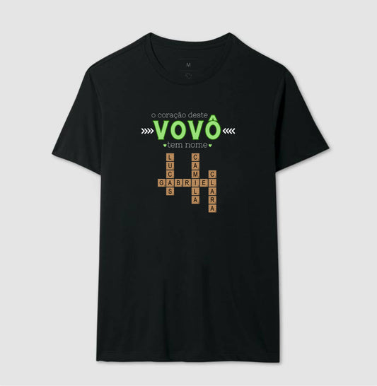 Camiseta Personalizada o coração do Vovô tem nome