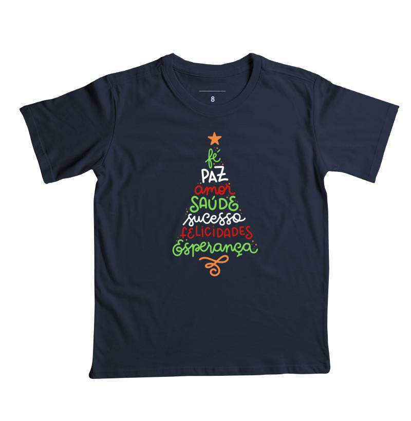 Camiseta Infantil Natal Árvore da positividade