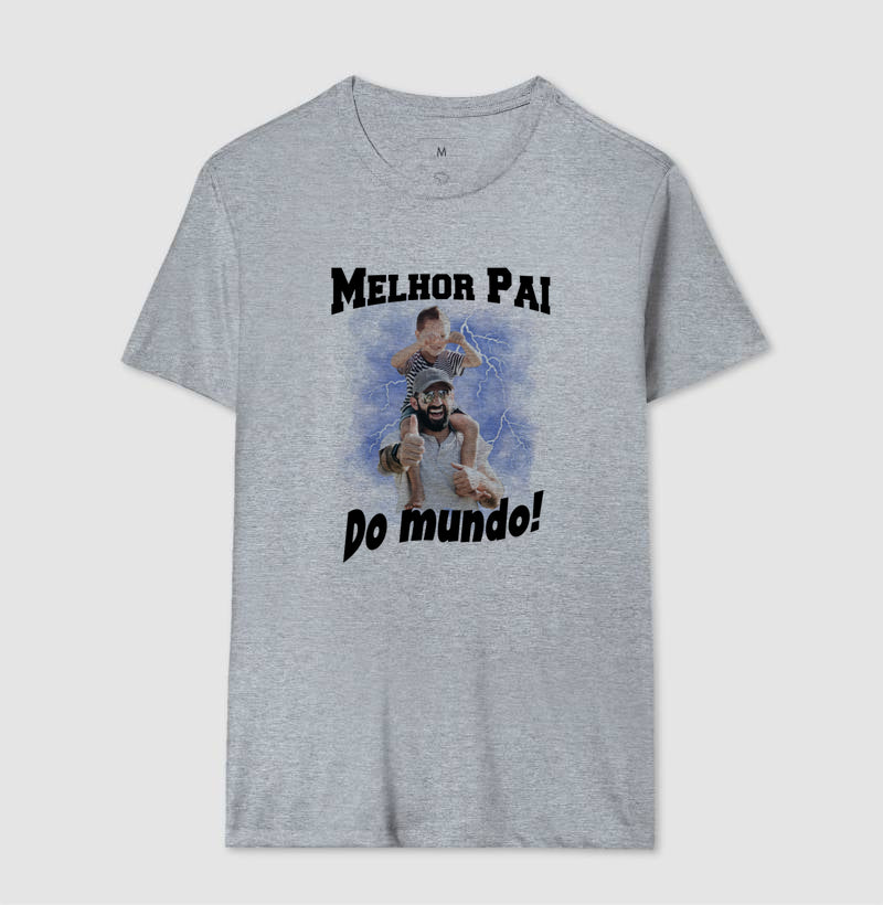 Camiseta Bootleg Personalizada - Melhor Pai do Mundo com fotos