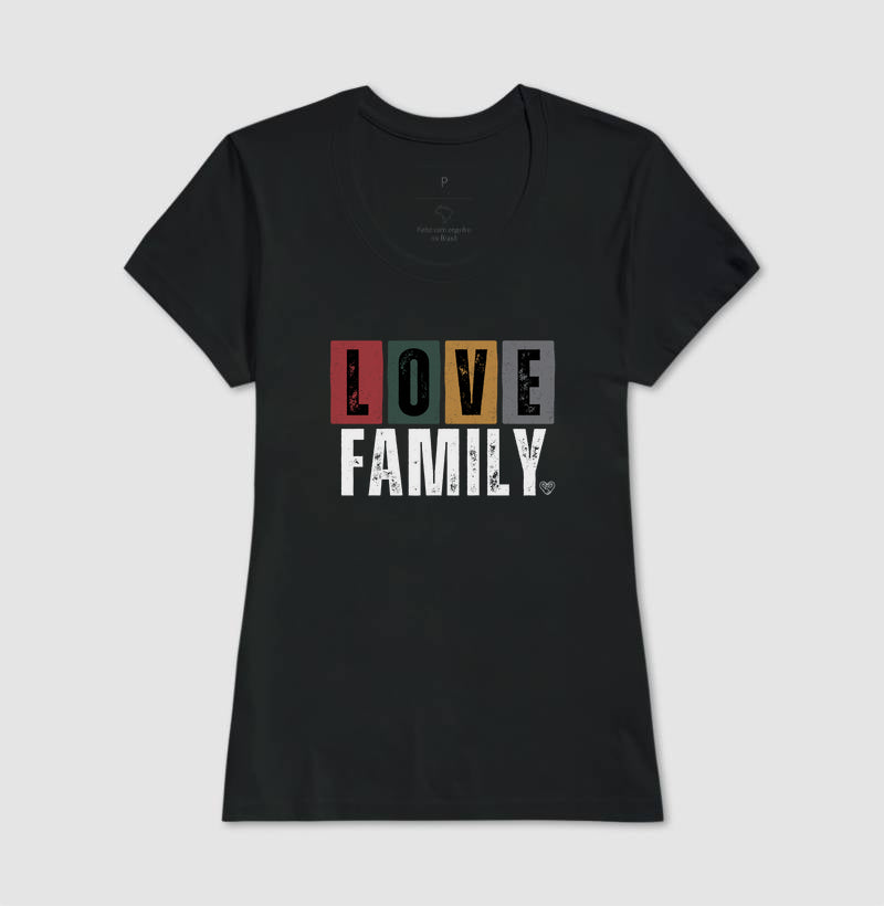 Camiseta - Love Family colorida