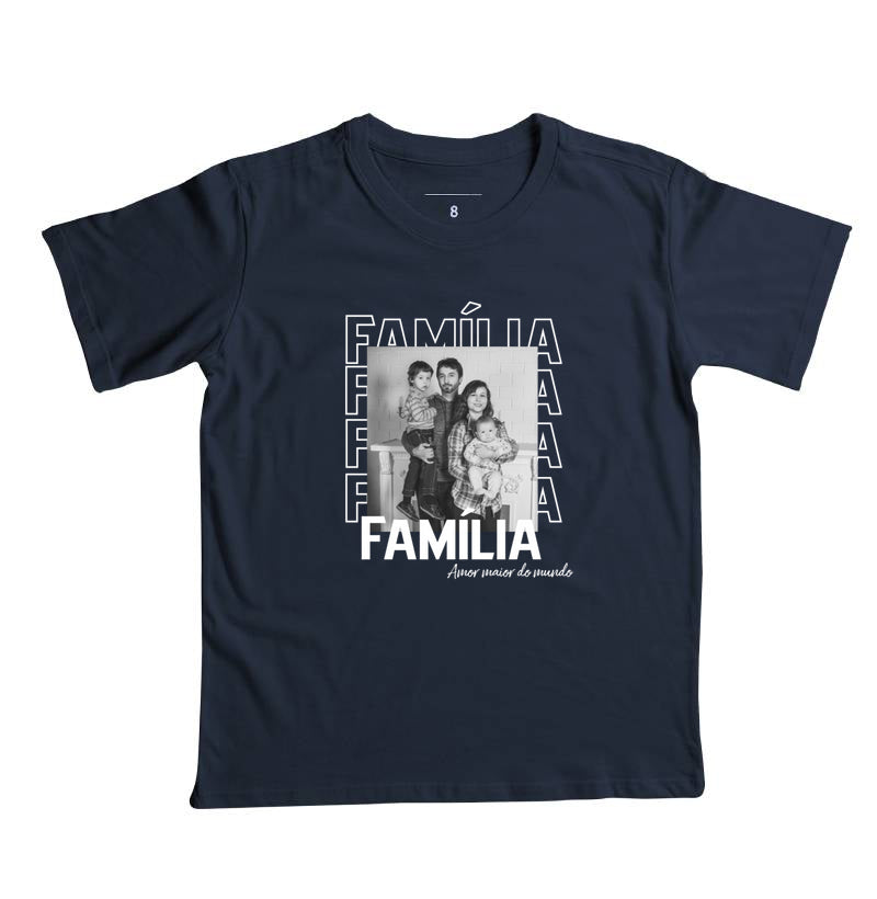 Camiseta Infantil Personalizada Família Amor maior do mundo