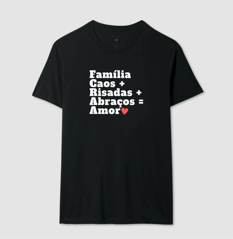 Camiseta Personalizada - Família, Caos, Risadas, Abraços e amor