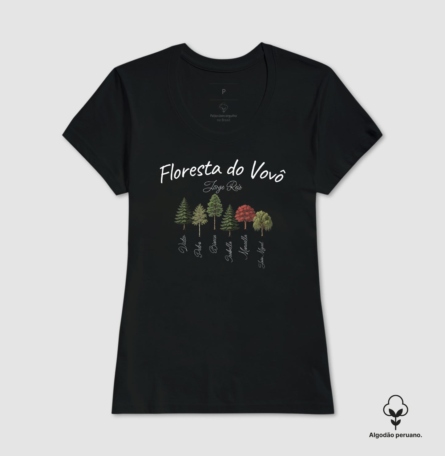 Camiseta Personalizada - Floresta do Vovô (Algodão Peruano)