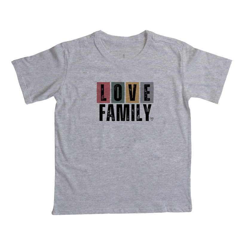 Camiseta Infantil Love Family colorida