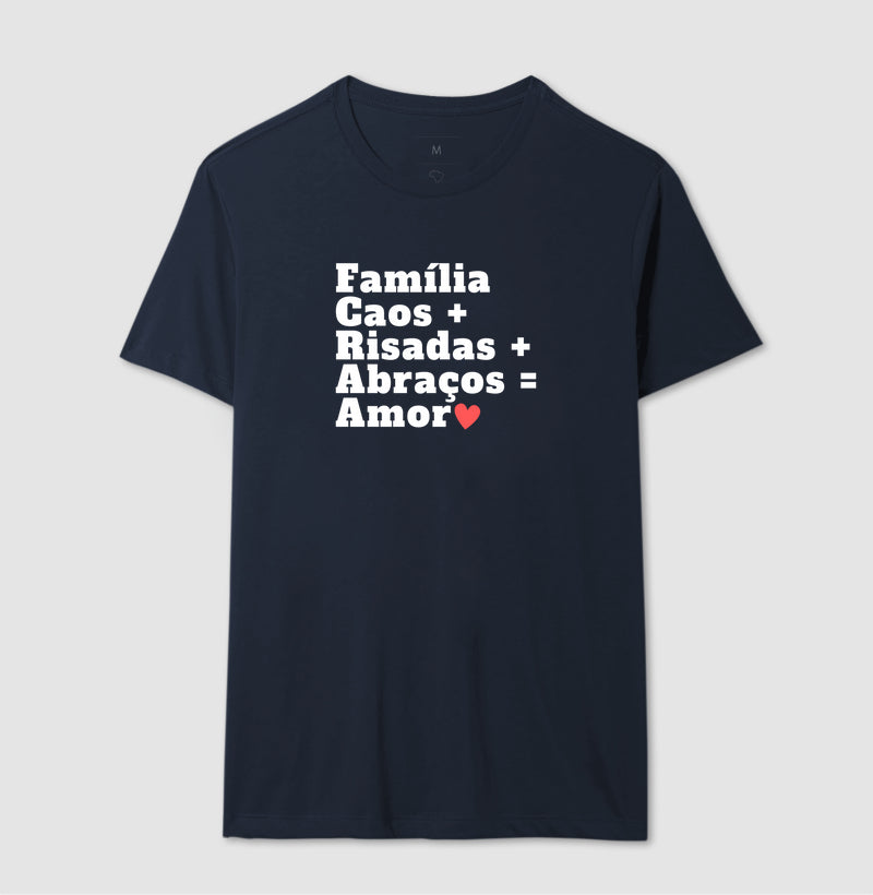 Camiseta Personalizada - Família, Caos, Risadas, Abraços e amor