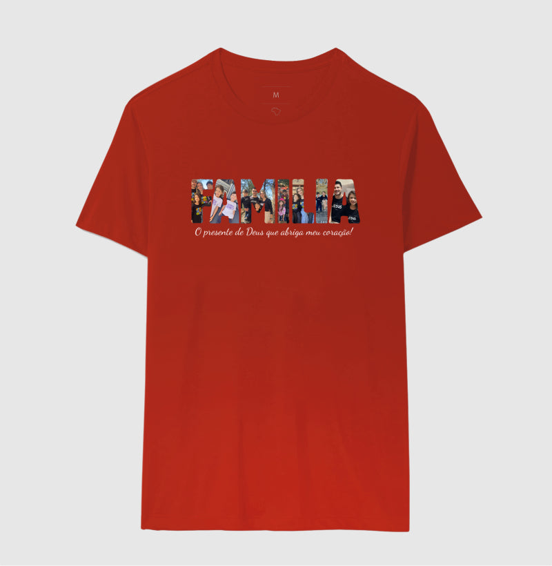 Camiseta - Família Letras com Fotos