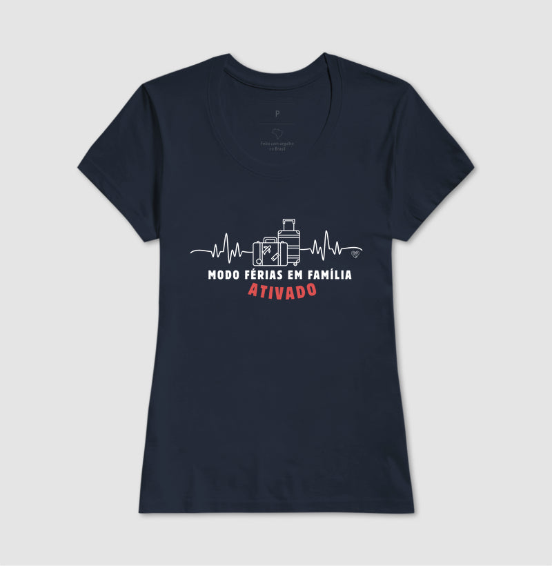 Camiseta Modo Férias em Família Ativado