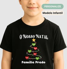Camiseta Infantil Personalizada Árvore de natal com nomes