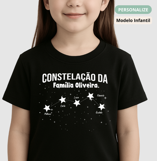 Camiseta Infantil Personalizada - Constelação Familiar