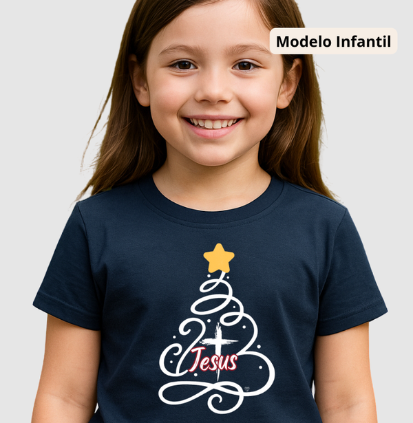 Camiseta Infantil Natal Árvore de Jesus
