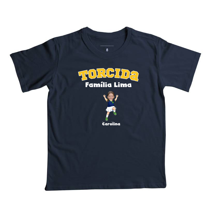 Camiseta Personalizada Infantil Torcida da Família Copa do Mundo