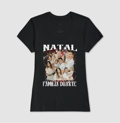 Camiseta Bootleg Personalizada Nossa Família Natal
