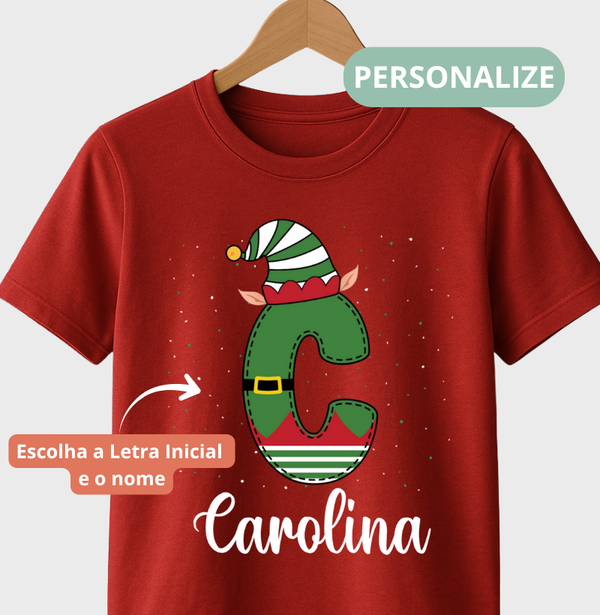 Camiseta Personalizada Letra de Natal verde