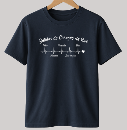Camiseta Personalizada - Batidas do Coração da Vovó
