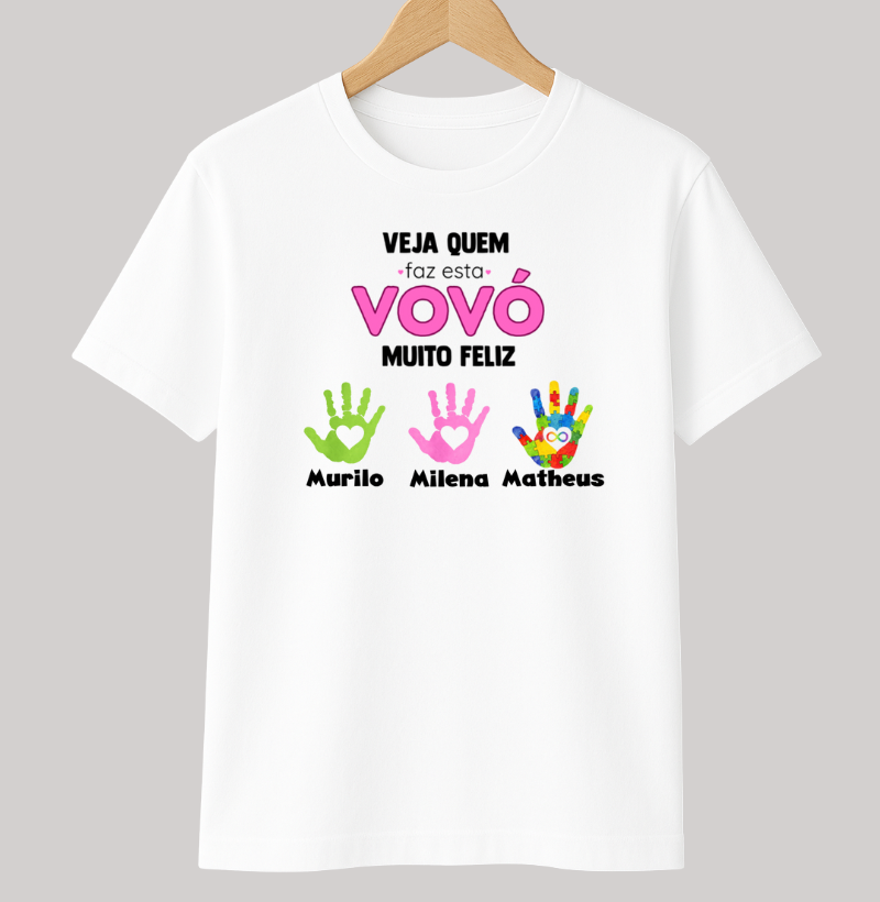 Camiseta Personalizada Esta Galerinha faz a Vovó muito Feliz