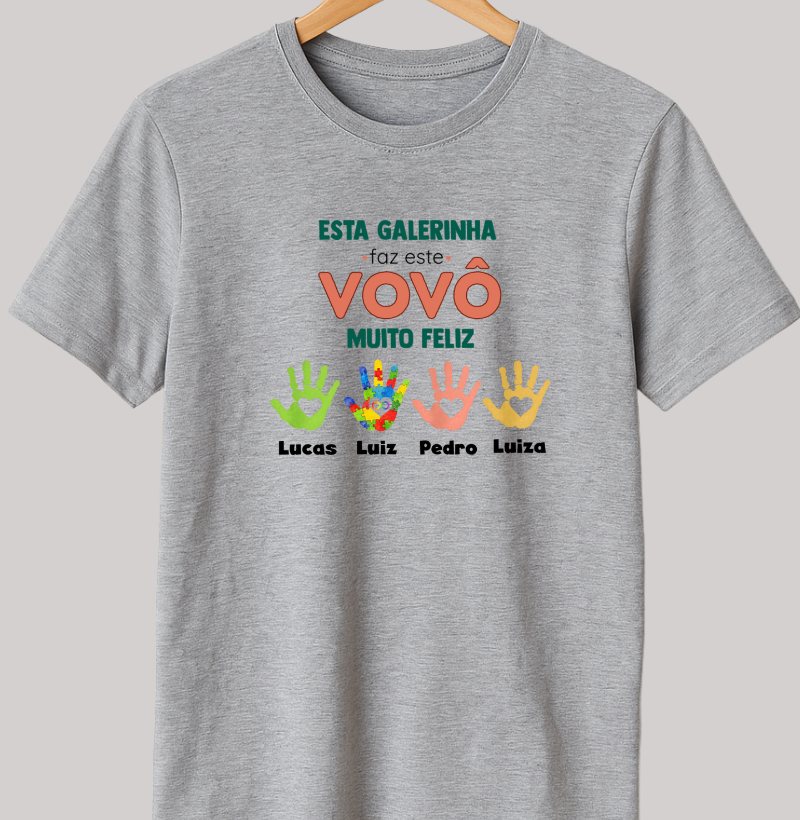 Camiseta Personalizada Esta Galerinha faz o Vovô muito Feliz