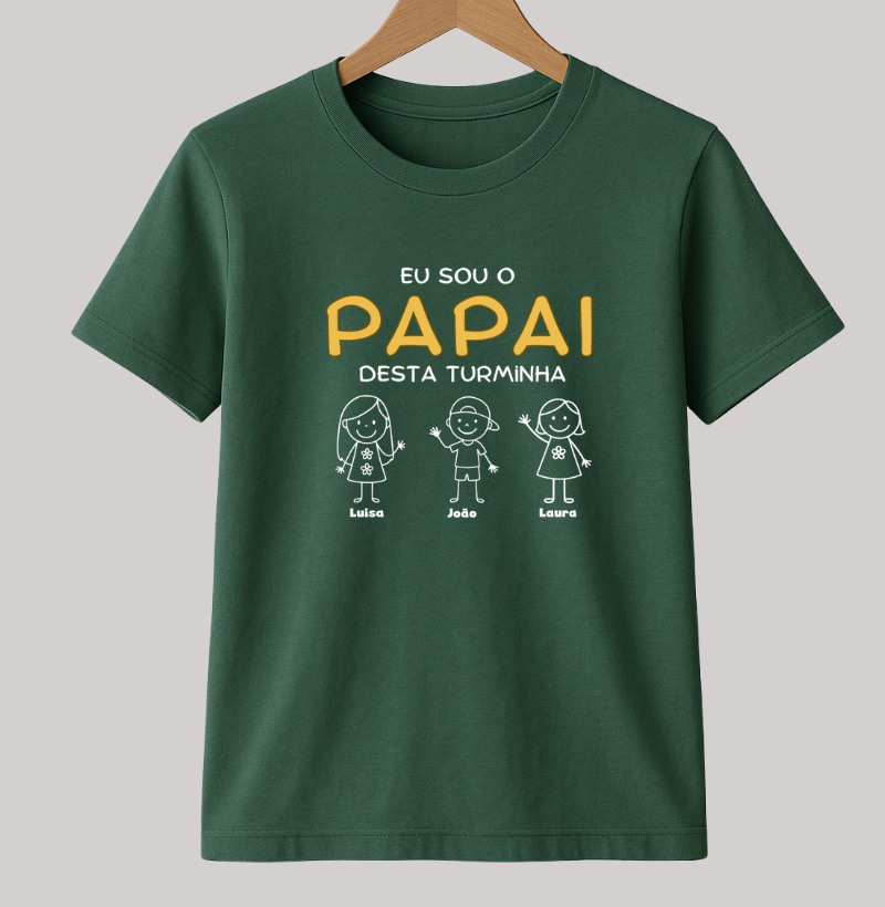 Camiseta Personalizada Eu sou o Papai desta turminha