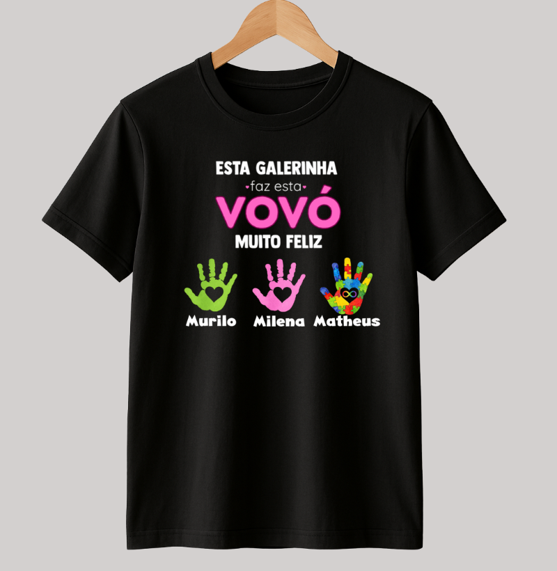 Camiseta Personalizada Esta Galerinha faz a Vovó muito Feliz