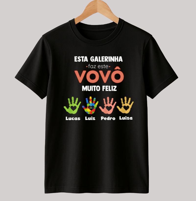 Camiseta Personalizada Esta Galerinha faz o Vovô muito Feliz