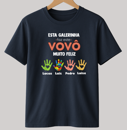 Camiseta Personalizada Esta Galerinha faz o Vovô muito Feliz