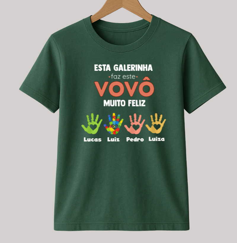 Camiseta Personalizada Esta Galerinha faz o Vovô muito Feliz